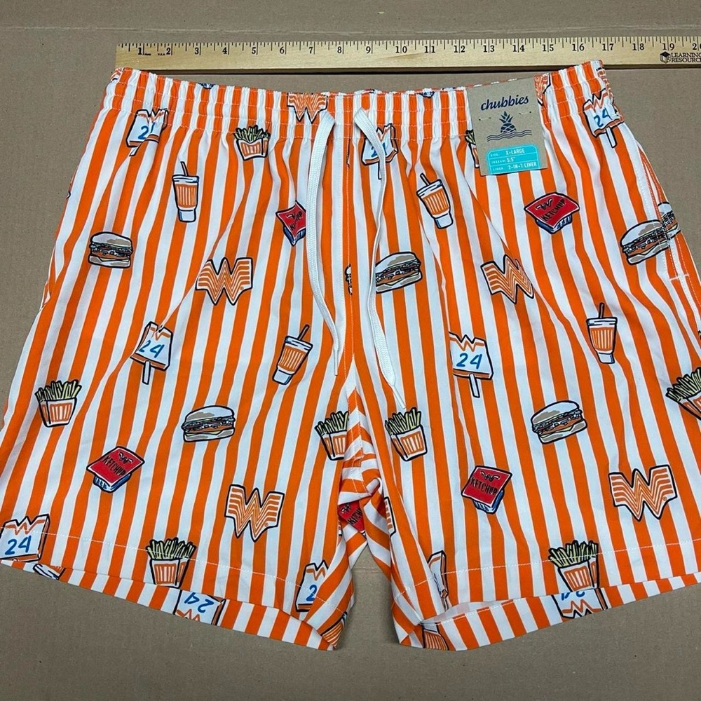 Chubbies Whataburger 5.5" Lined Swim Trunks Men’s XL Striped Orange NWT - Picture 8 of 8